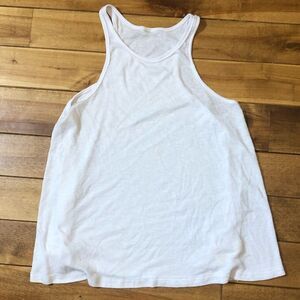 Free People White ribbed tank top